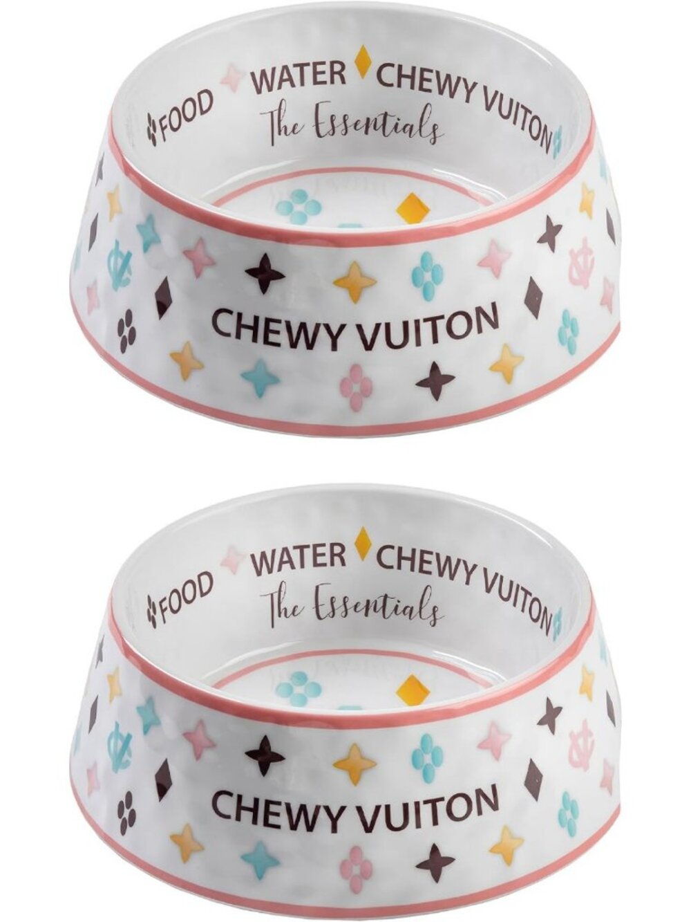 Stylish Melamine Dog Bowls Set for Food & Water - Chic Pet Dining Essentials